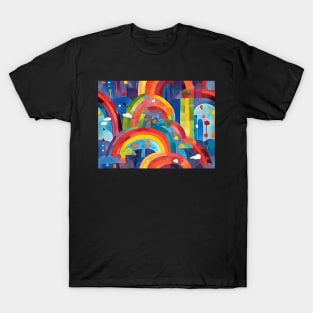 Cute Over The Rainbow Colorful Abstract Landscape T-Shirt